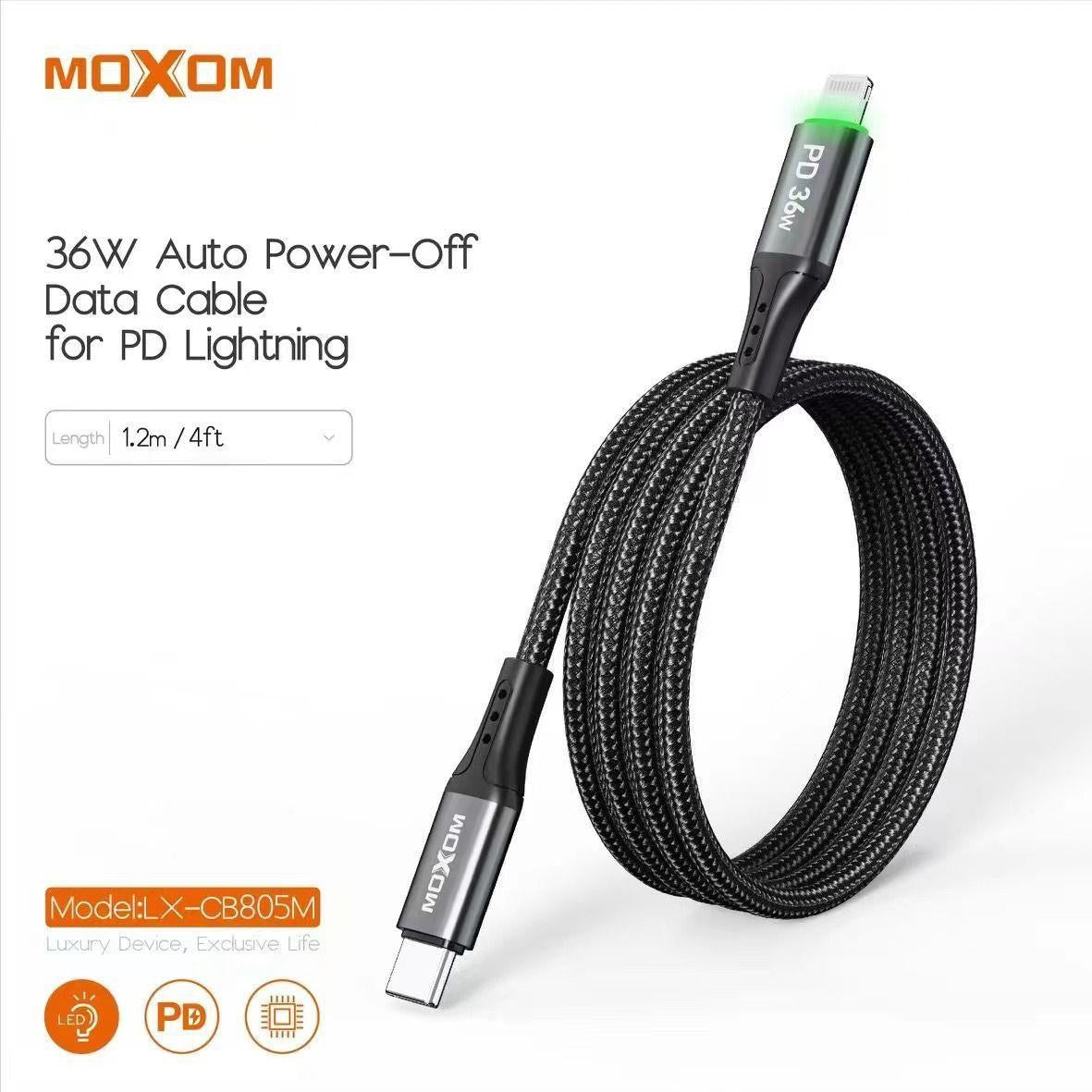 MOXOM 36W Auto Power-Off Cable for PD Lightning – LX-CB805M