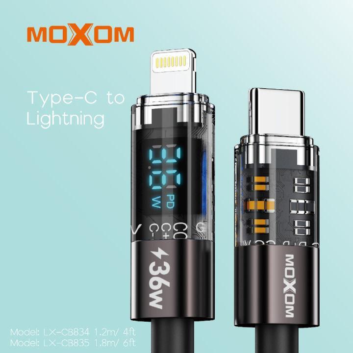 MOXOM 36W PD Auto Power-Off LCD Display Data Cable Type-C to Lightning – LX-CB834