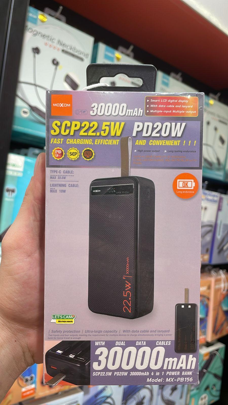 MOXOM PD22.5W 30000mAh 4 in 1 POWER BANK
