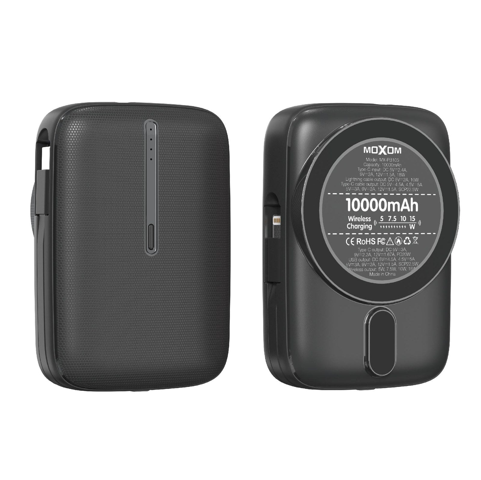 MOXOM 5 IN 1 10000mAh LED 15W PD20W SSCP22.5W POWER BANK – MX-PB105