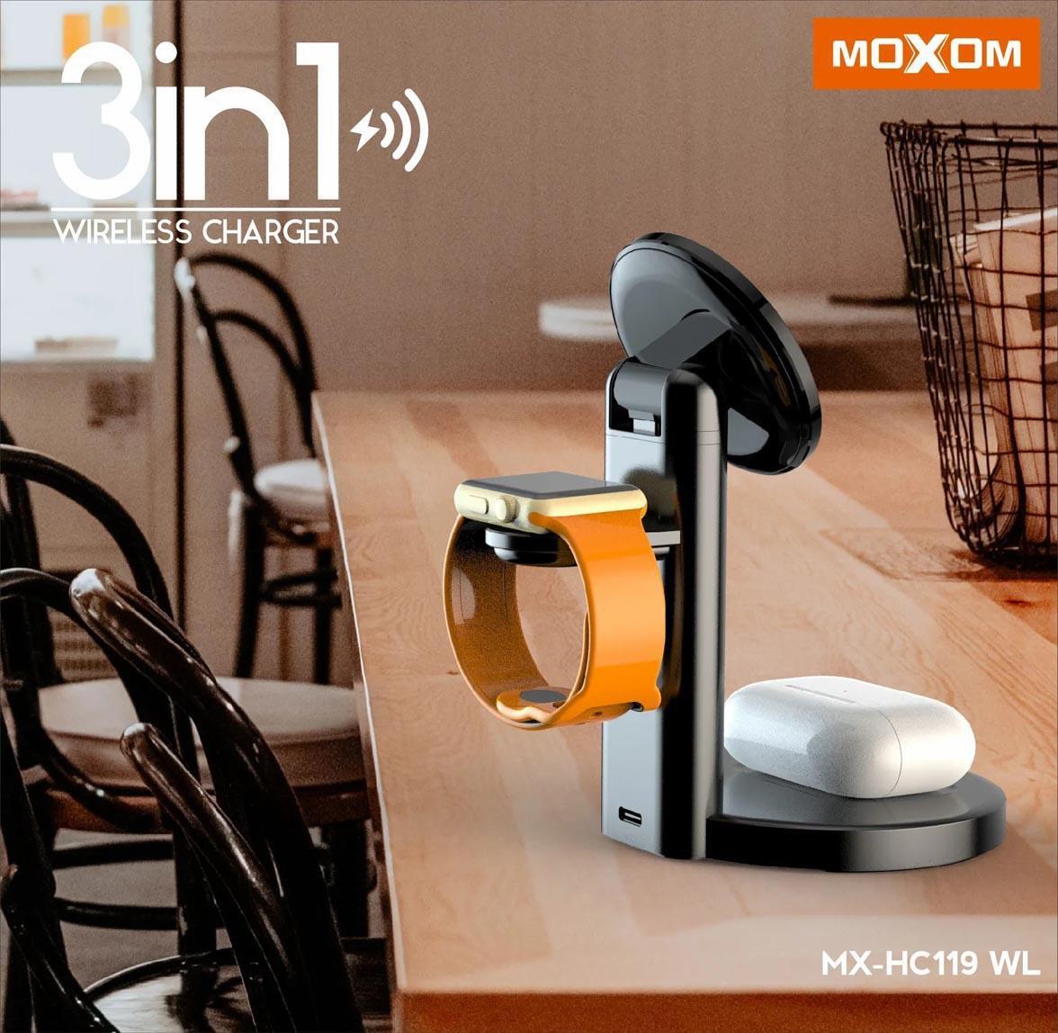 MOXOM Magnetic 3-in-1 Wireless Charger – MX-HC119 WL