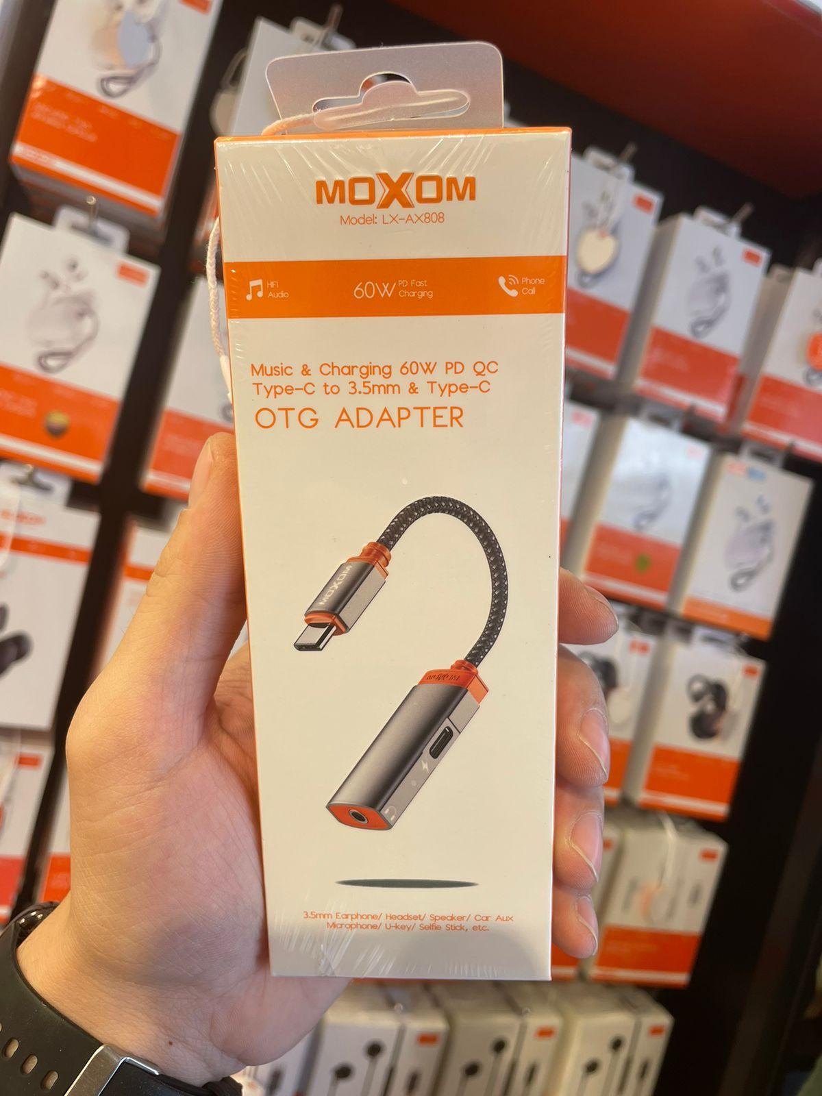 MOXOM Music & Charging 60W PD to 3.5mm& TYPE-C OTG ADAPTER – LX-AX808