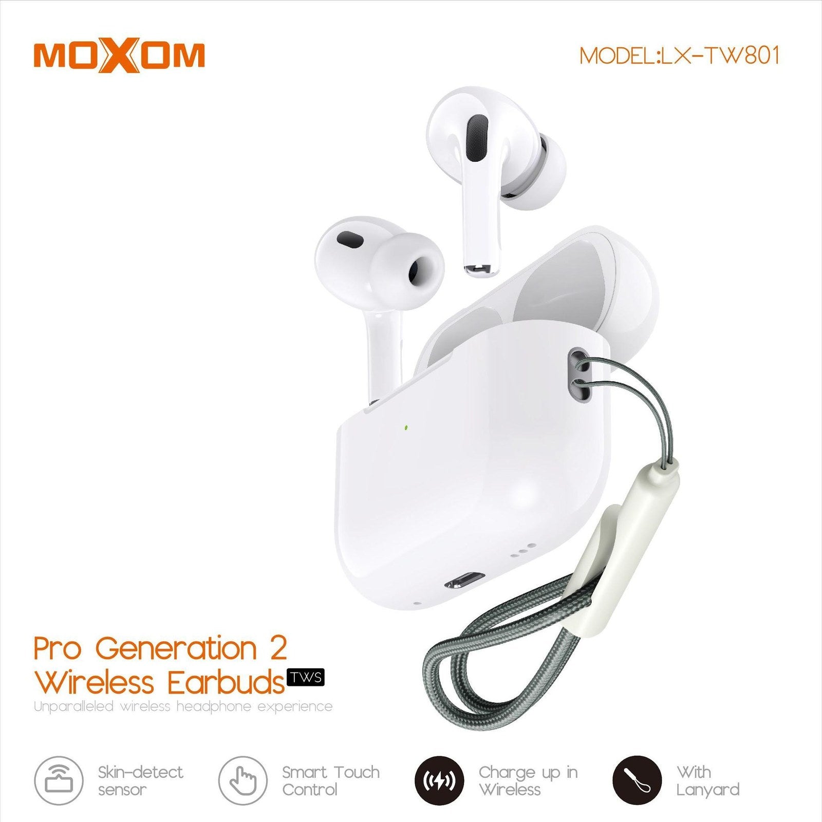 MOXOM Pro Generation 2 Wireless Earbuds TWS – LX-TW801
