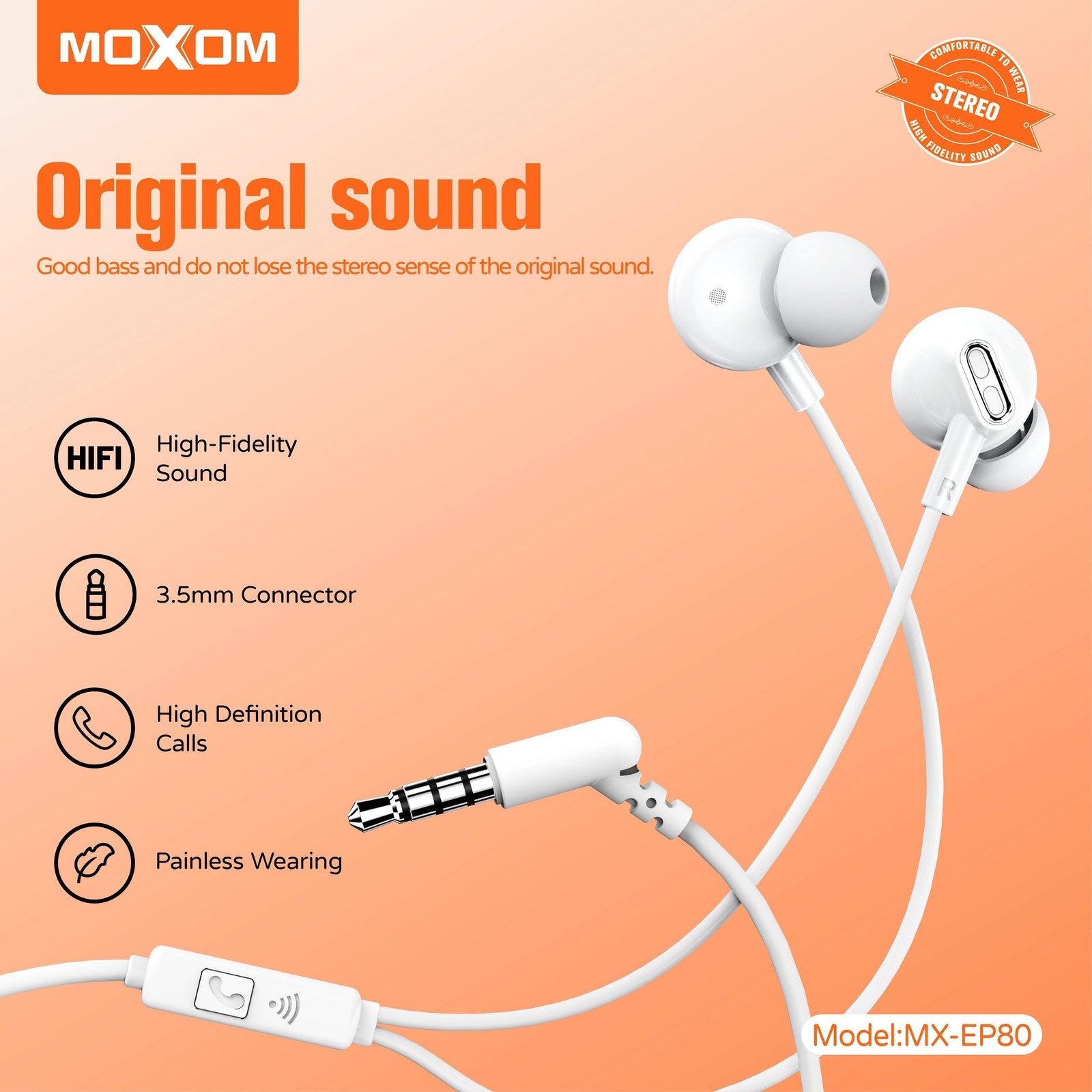MOXOM Super Bass Hi-Fi Earphone – MX-EP80