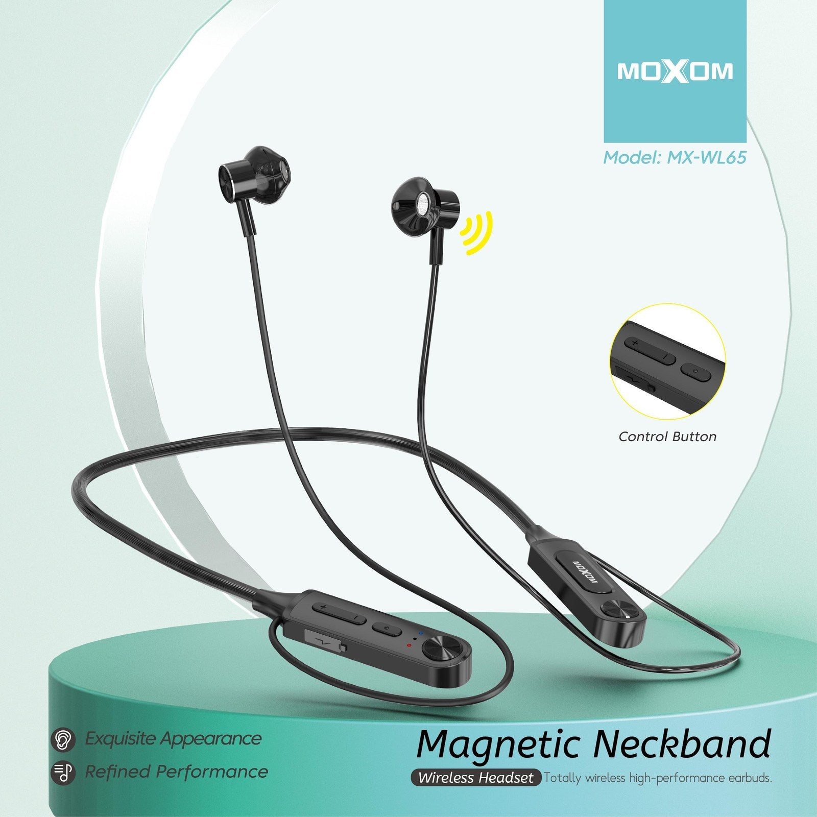 MOXOM Magnetic Neckband Wireless Headset – MX-WL65