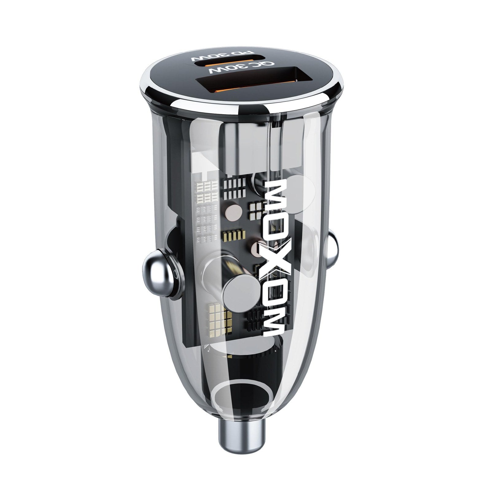 MOXOM Dual PD+QC Transparent Car Charger – LX-VC803