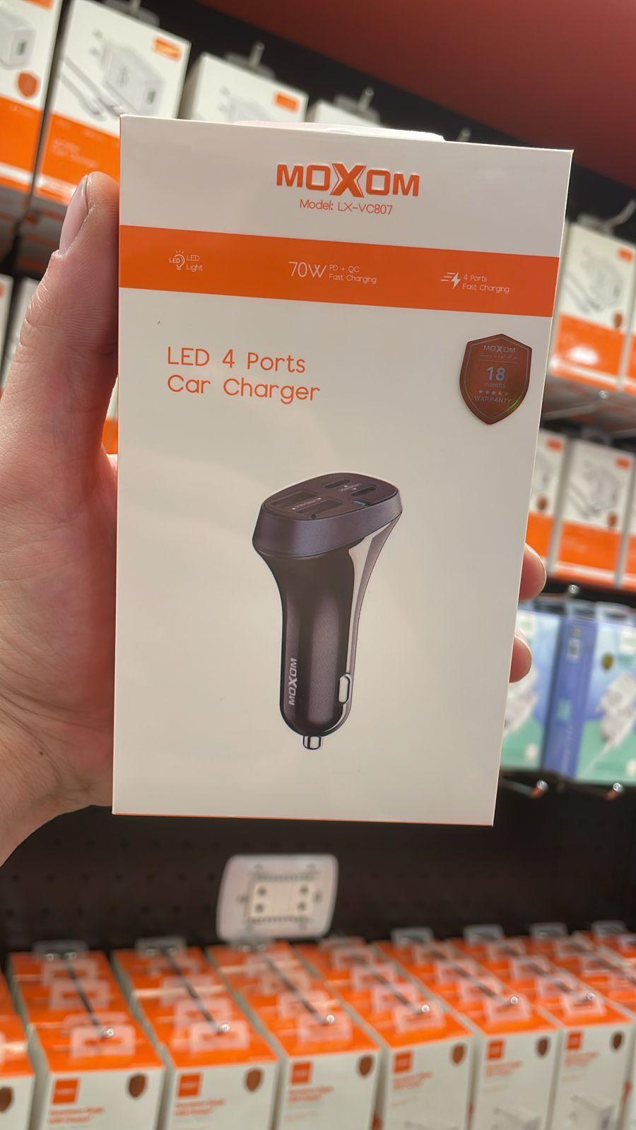 MOXOM LED 4 Ports Car Charger – LX-VC807