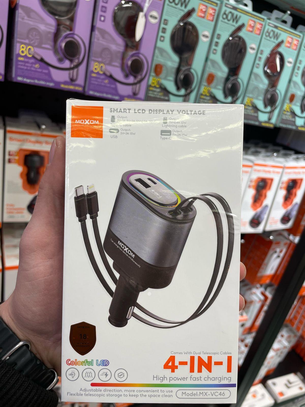 MOXOM MOXOM 4-IN-1 High Fast Charging Car Charger