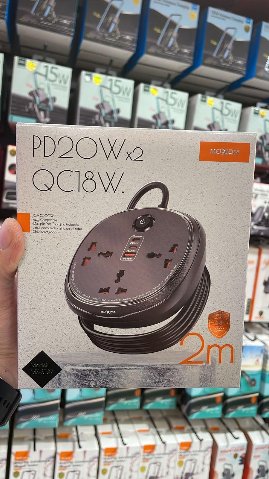 MOXOM Disc PD20W QC18W 6 IN 1 Power Strip 2M