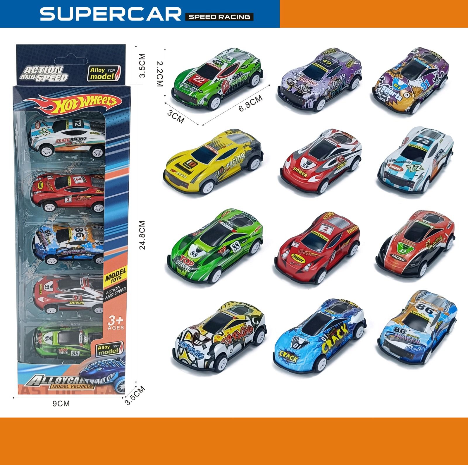 Alloy Die Cast Racing Cars 5 Pack