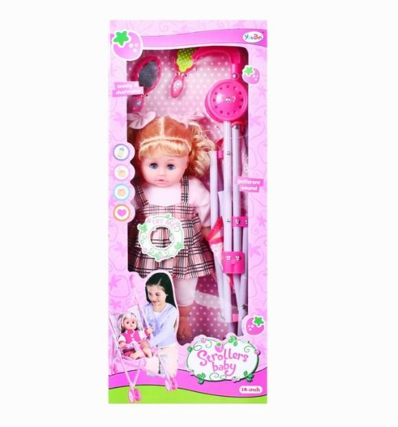 16 Inch Baby Doll with Stroller Set