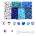 Blue Bead Jewellery Making Kit with Letter Beads