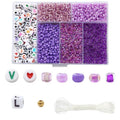 Purple Bead Jewellery Making Kit with Letter Beads