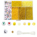 Yellow Bead Jewellery Making Kit with Letter Beads