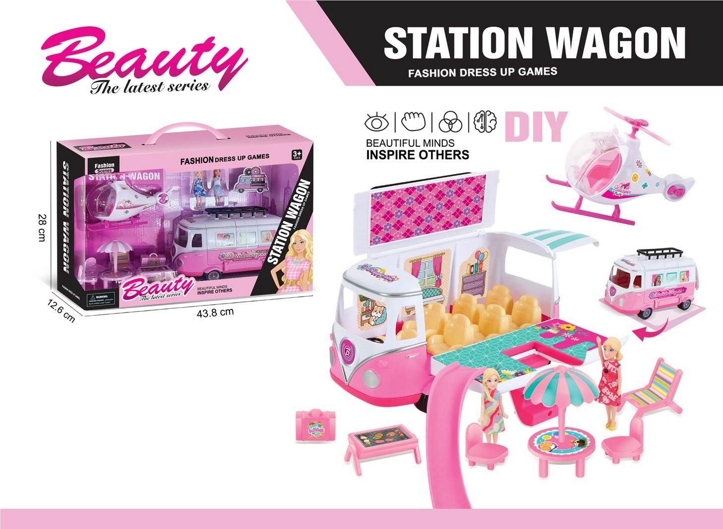 Beauty Station Wagon Camper Van Dress Up Playset