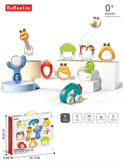 BeBeelin Teether Rattle Baby Soothing Toy Set