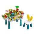 Building Block Activity Table with Chair and Storage Bins