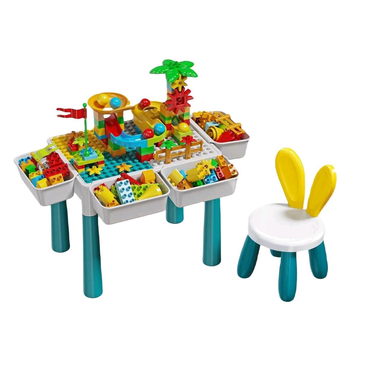 Building Block Activity Table with Chair and Storage Bins