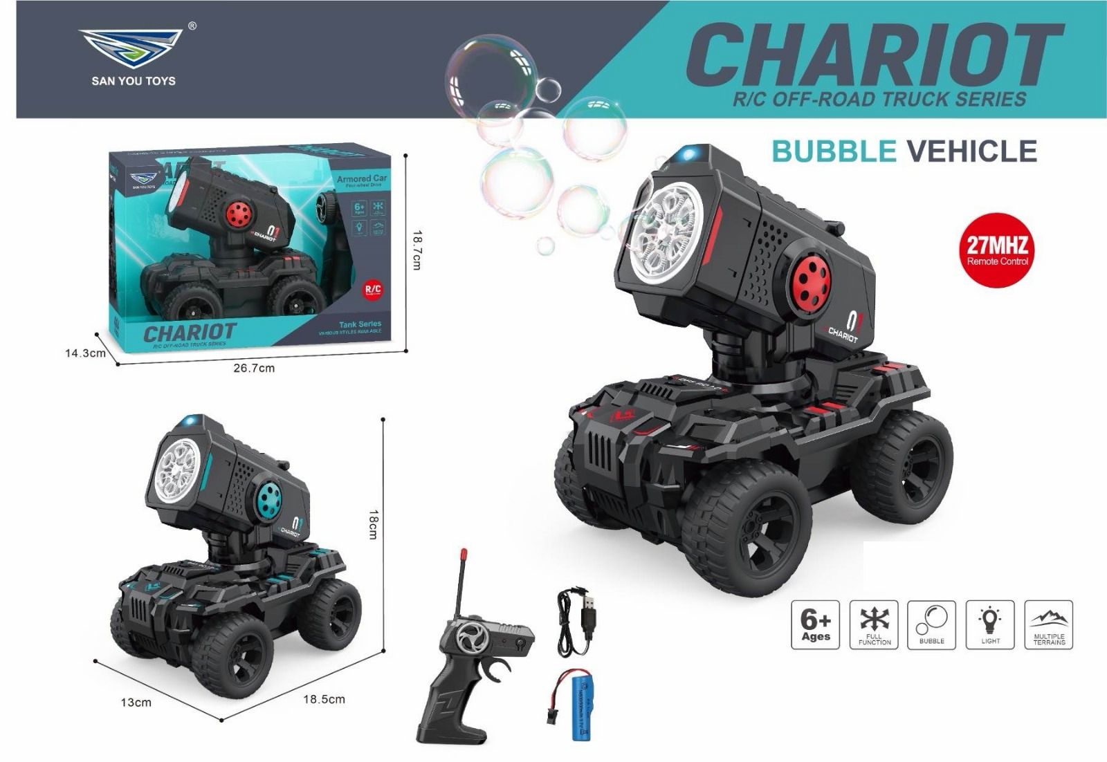 Chariot RC Off Road Bubble Vehicle with Lights