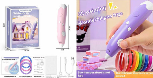 Children's 3D Printing Pen Set with Filament and Painting Book