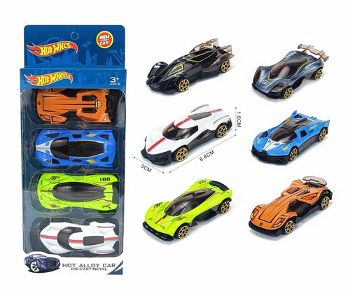 Die-Cast Metal Sports Car 4 Pack