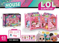 DIY Dollhouse 65 Pieces with 2 Dolls and Furniture