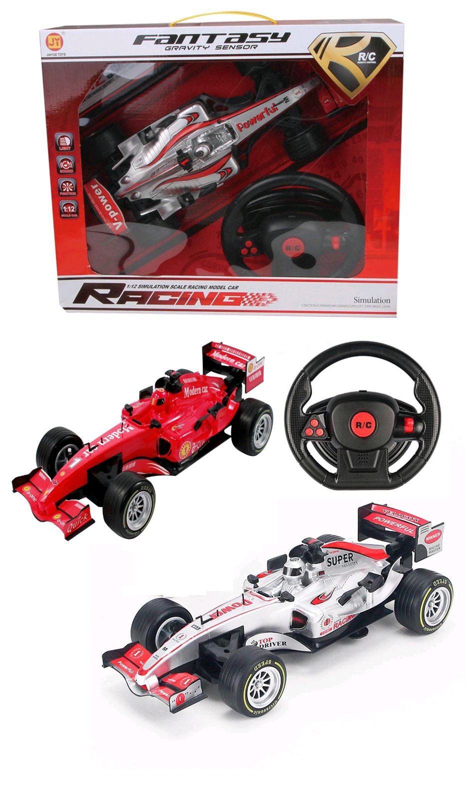 Fantasy Gravity Sensor 1:12 RC Formula Car with Steering Wheel Controller
