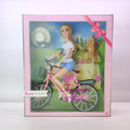 Fashion Girl Doll with Bicycle, Sun Hat and Umbrella