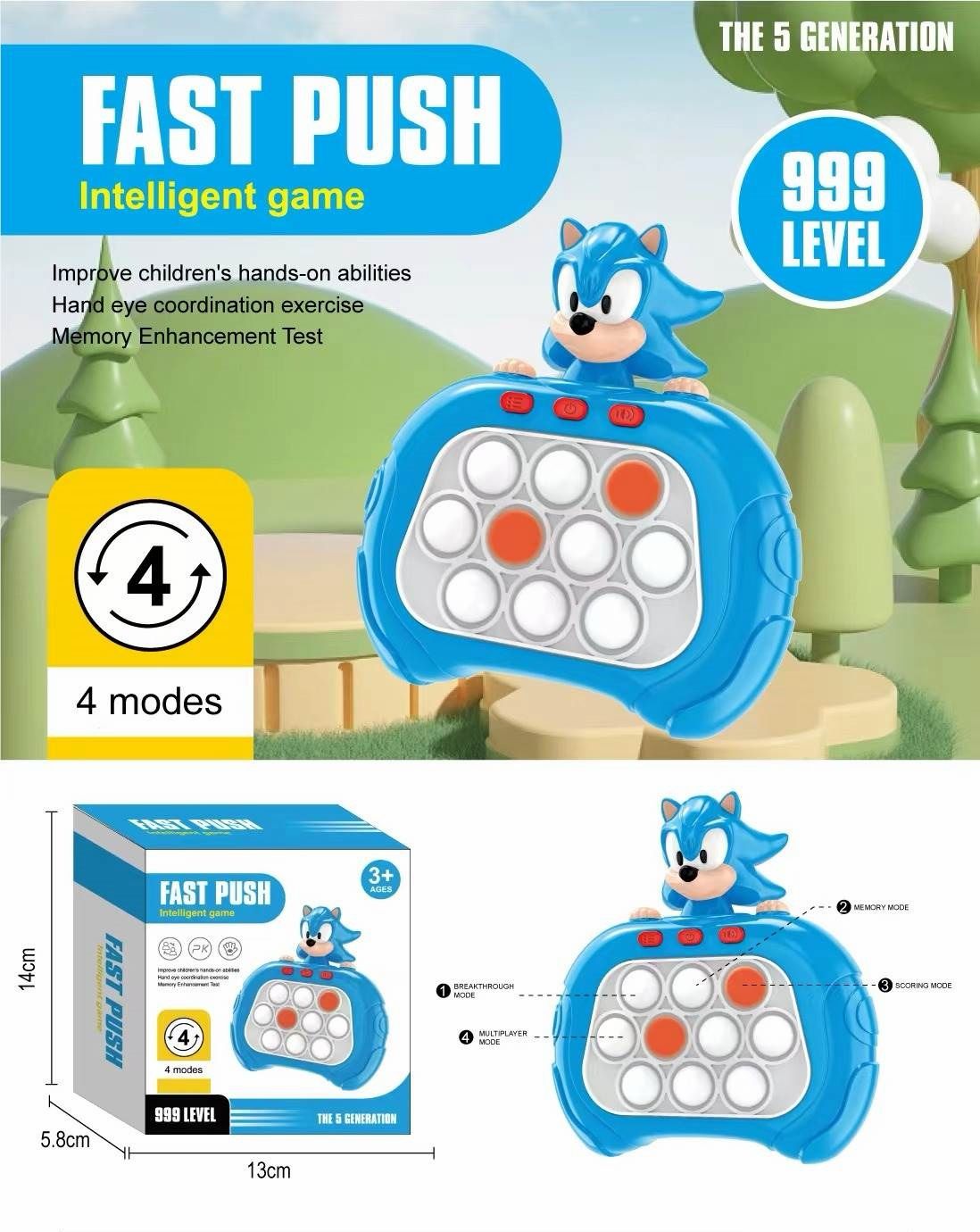 Fast Push Electronic Quick Push Game with 999 Levels