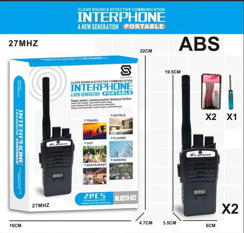 FLYROSE Interphone Portable Walkie Talkie Pair, 27MHz