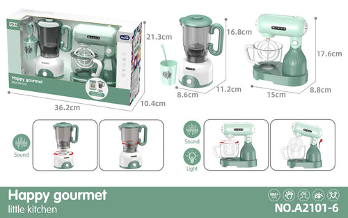 Happy Gourmet Little Kitchen Toy Juicer and Mixer Set