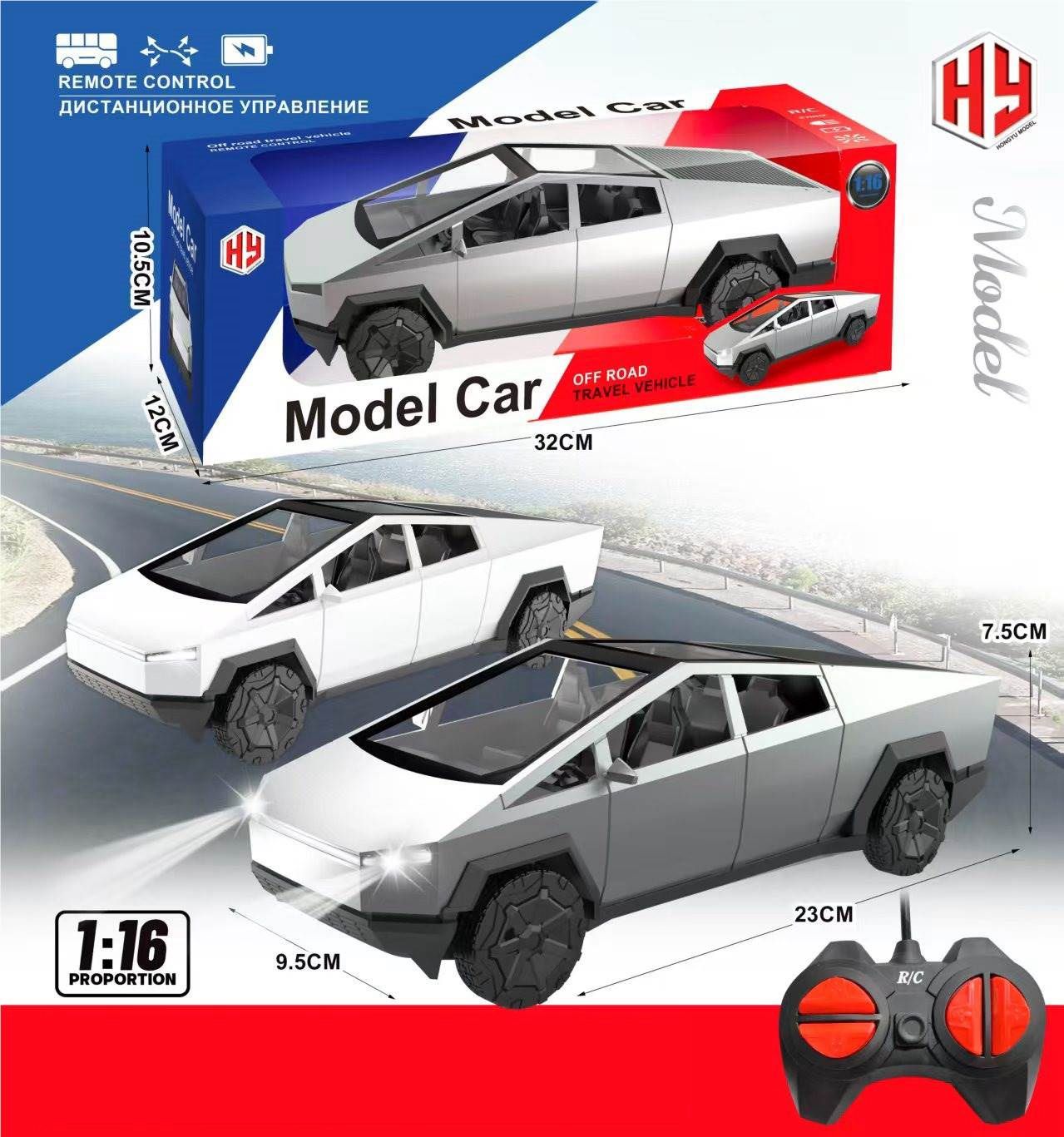 HONGYU MODEL Remote Control Off Road Pickup Truck, 1:16 Scale