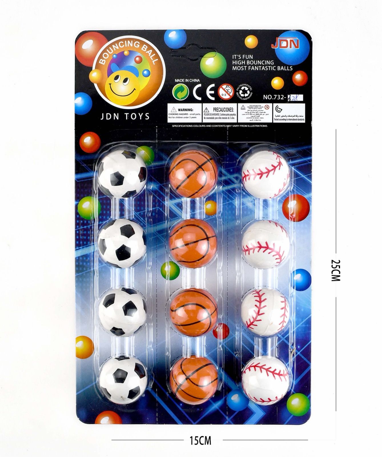 JDN Toys High Bouncing Sports Balls 12 Pack