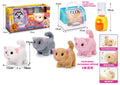 Lovely Pet Electric Walking Plush Cat with Carry Case and Water Dispenser