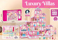 Luxury Villas Dollhouse 23 Rooms 465 Pieces with Glow in the Dark Lamps