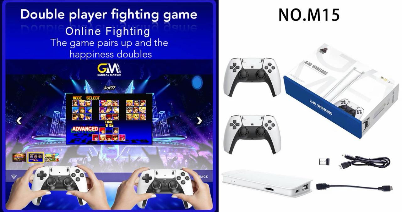 M15 2.4G Wireless TV Game Console with 2 Controllers