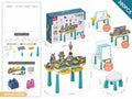 MeiFen Multi Functional Block Game Table with Stool 380 Pieces