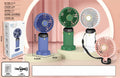 Mini Handheld Fan with LED Battery Display and Stand