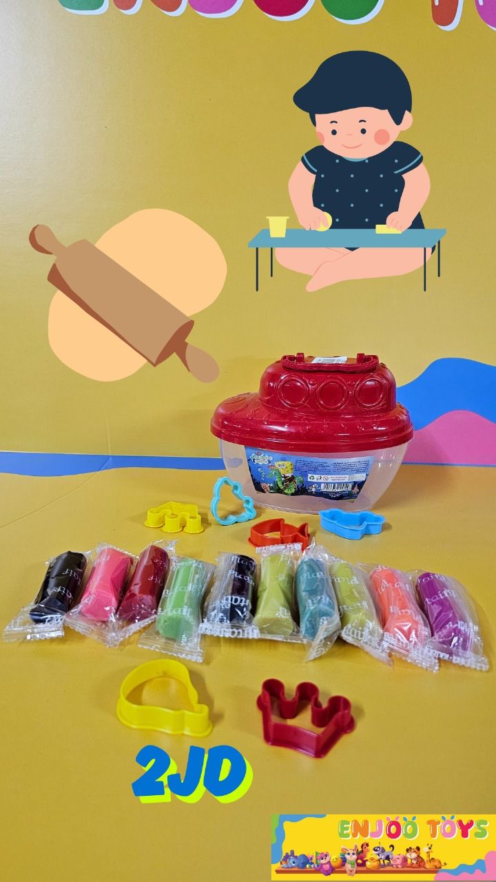 Play Dough Bucket Set with Shape Cutters