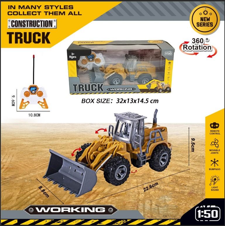 Remote Control Construction Truck 1:50 with Lights and Sound