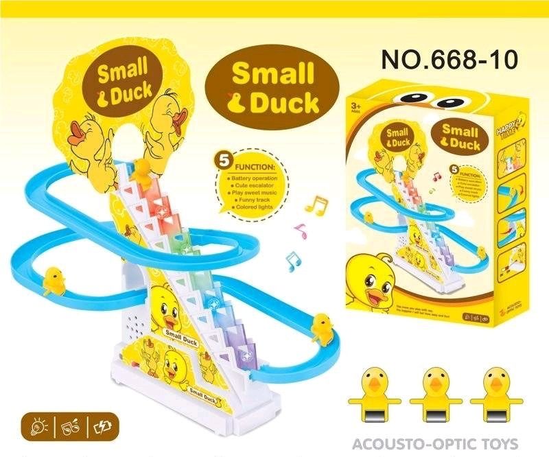 Small Duck Stair Climbing Track Toy with Lights and Music