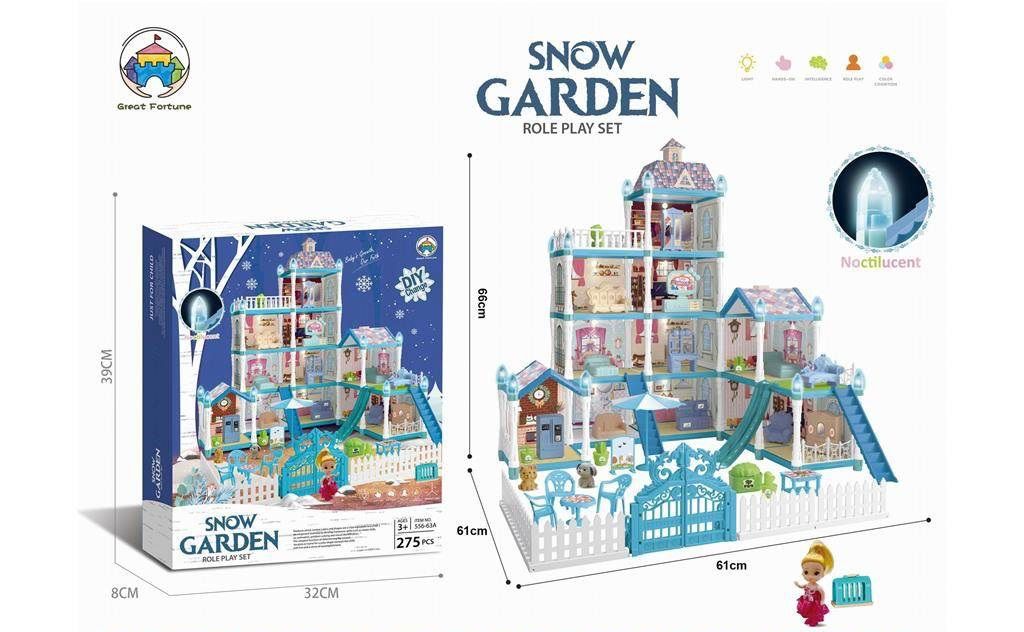 Snow Garden Role Play Dollhouse, 275 Pieces with Glow in the Dark Parts