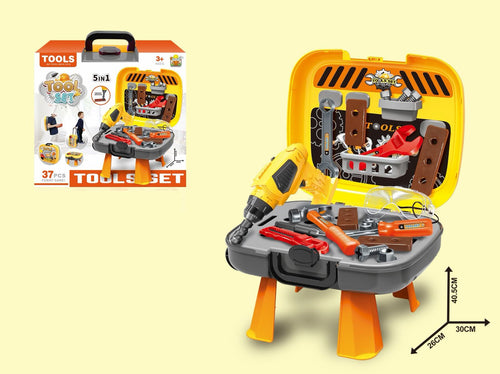 5 in 1 Tool Set Carry Case Workbench, 37 Pieces