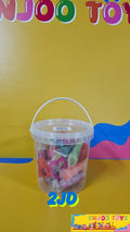 Toy Bucket with Assorted Plastic Pieces