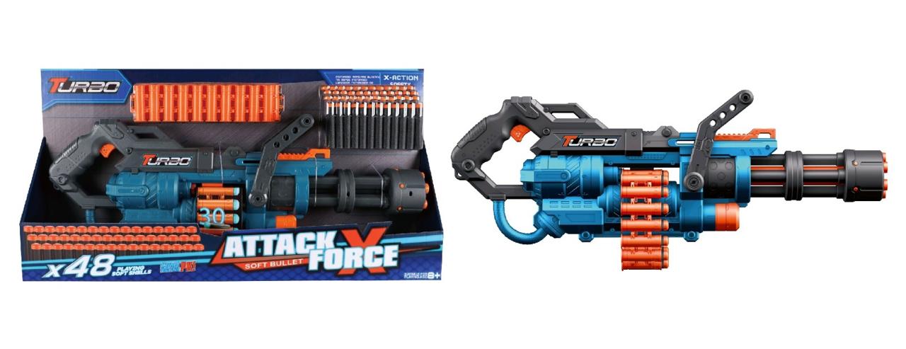 Turbo Attack Force X Soft Bullet Blaster with 48 Darts
