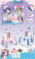 Unicorns Projector Drawing Table with 12 Colour Pens