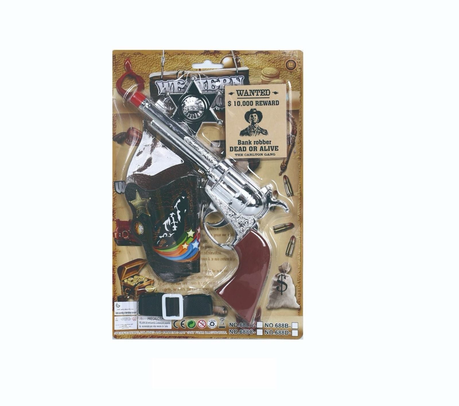Western Cowboy Toy Gun Set with Holster and Sheriff Badge