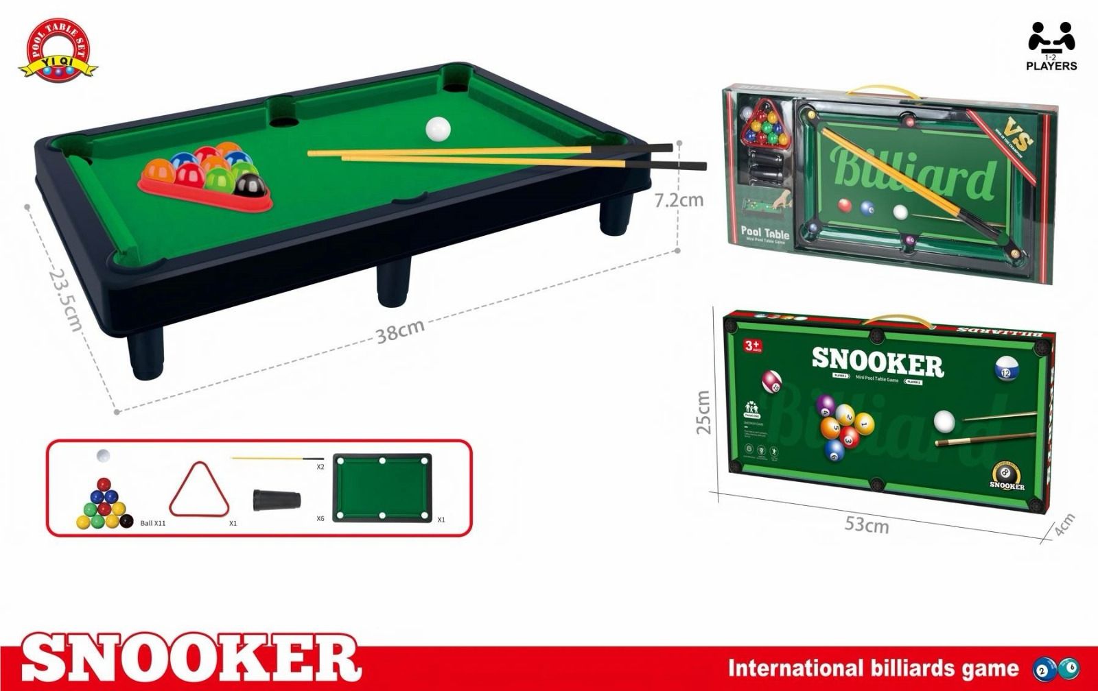 Yi Qi Mini Snooker Pool Table Set