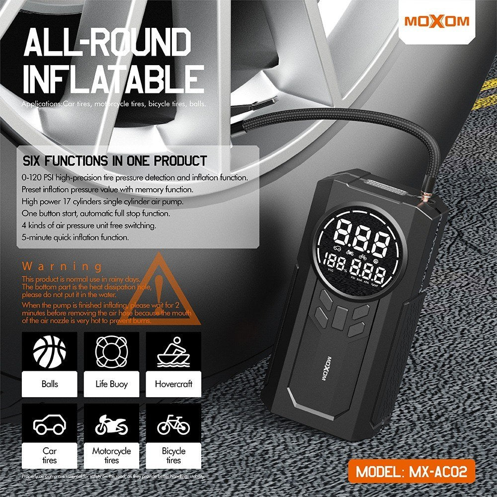 MOXOM Multi-Functional LCD Portable Air Pump – MX-AC02