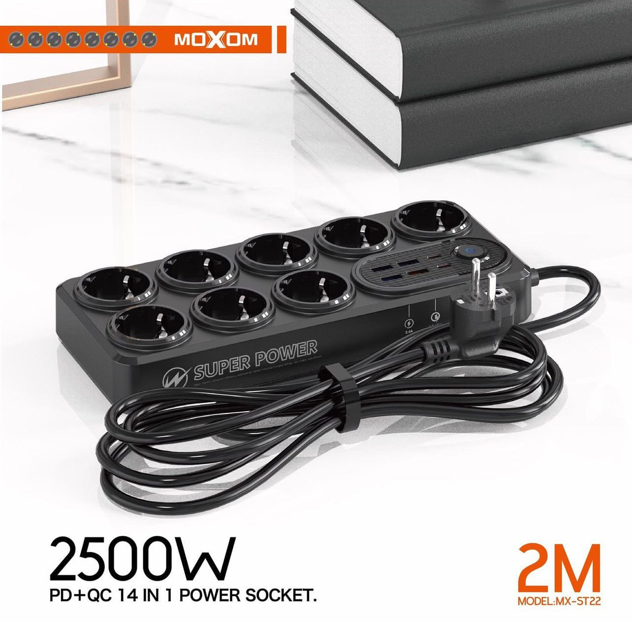 MOXOM PD&QC 14 IN1 Power Strip – MX-ST22